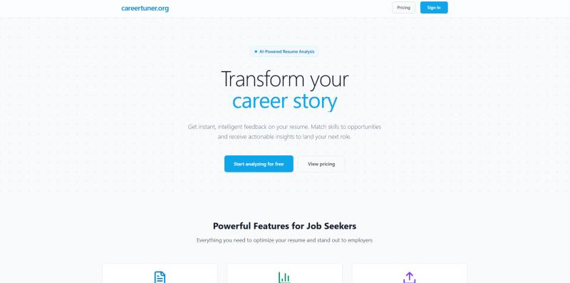 CareerTuner resume analysis interface