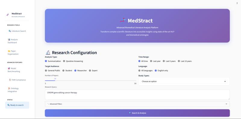 MedStract biomedical research interface
