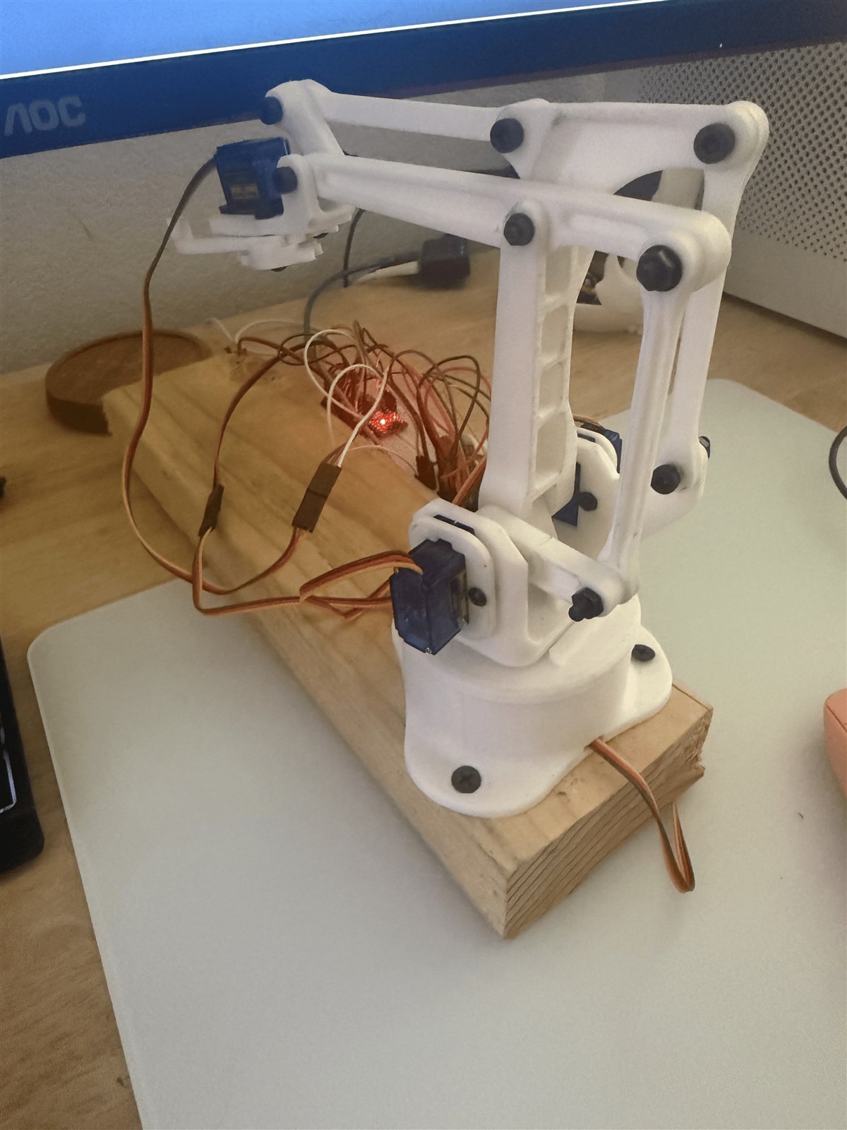 Four degree of freedom servo robot arm used for the π0 on a Budget project